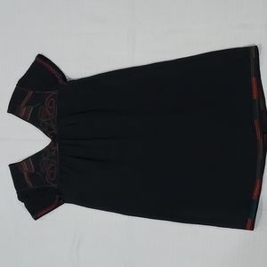 Madewell Black Shift Dress with Embroidery